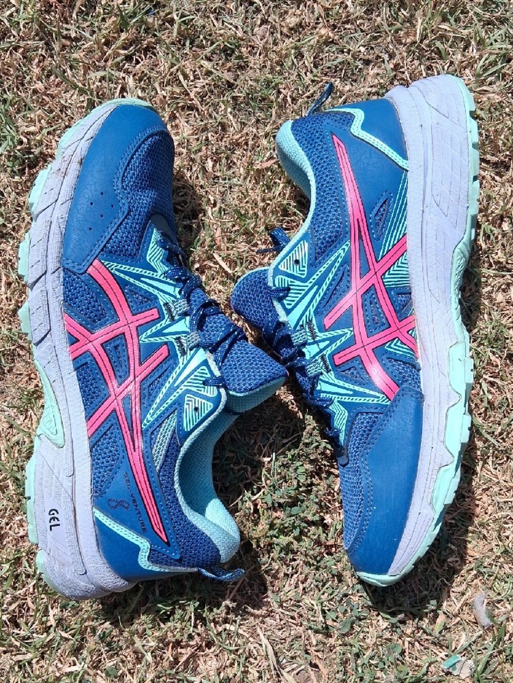 ASICS Gel Venture 8 Women's Blue Shoes with Pink Accents - Picture 7 of 12